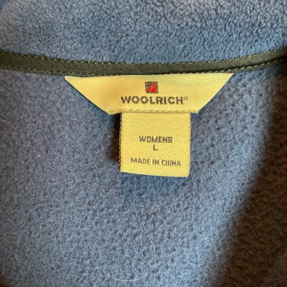 Woolrich Womens Fleece Vest Navy Blue Full Zip Pockets Size L - Picture 2 of 4